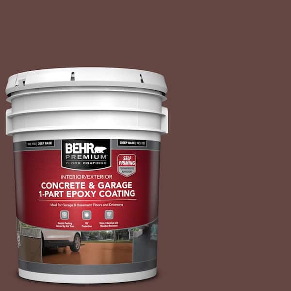 5 gal. #PMD-62 Black Plum Self-Priming 1-Part Epoxy Satin Interior/Exterior Concrete and Garage Floor Paint