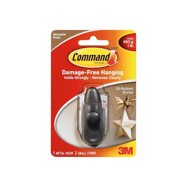 Command Forever Classic 1 lb. Small Oil-Rubbed Bronze Metal Hook