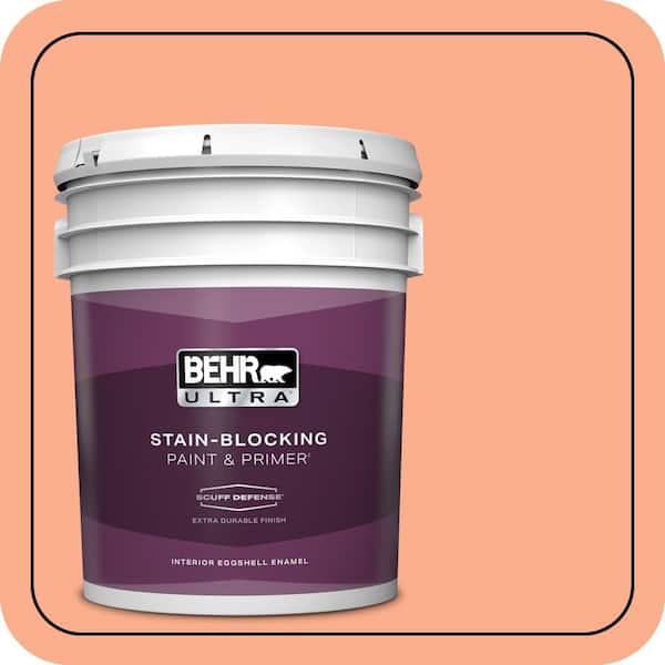BEHR ULTRA 5 gal. #220B-4 Orange Grove Extra Durable Eggshell Enamel Interior Paint & Primer