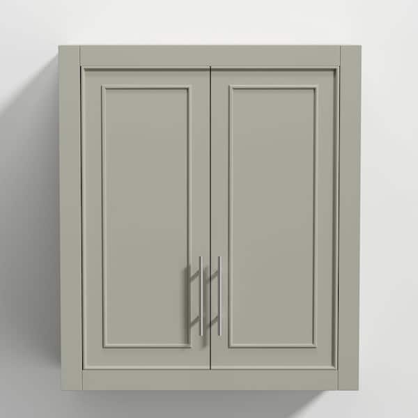 22 in. W x 8 in. D x 26 in. H Bathroom Storage Wall Cabinet in Gray