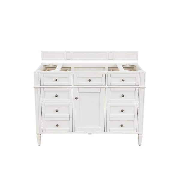 James Martin Vanities Brittany 47.0 in. W x 23.0 in. D x 32.8 in. H Single Bath Vanity Cabinet without Top in Bright White