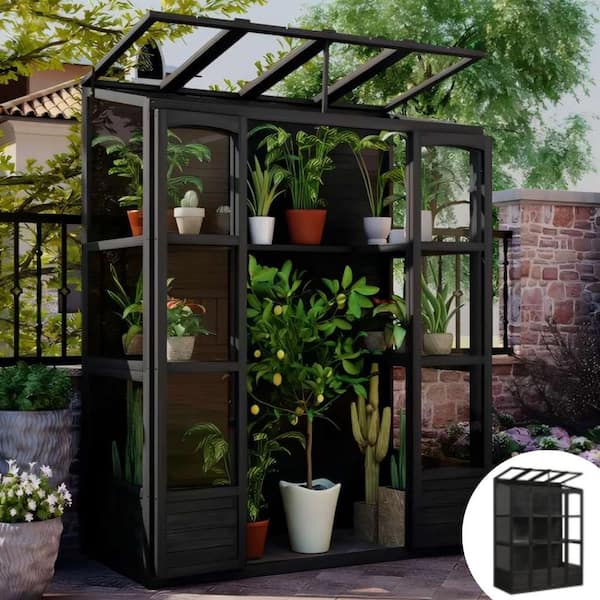 ToolCat 4.8 ft. x 2.4 ft. x 6.5 ft. Wooden Greenhouse Cold Frame