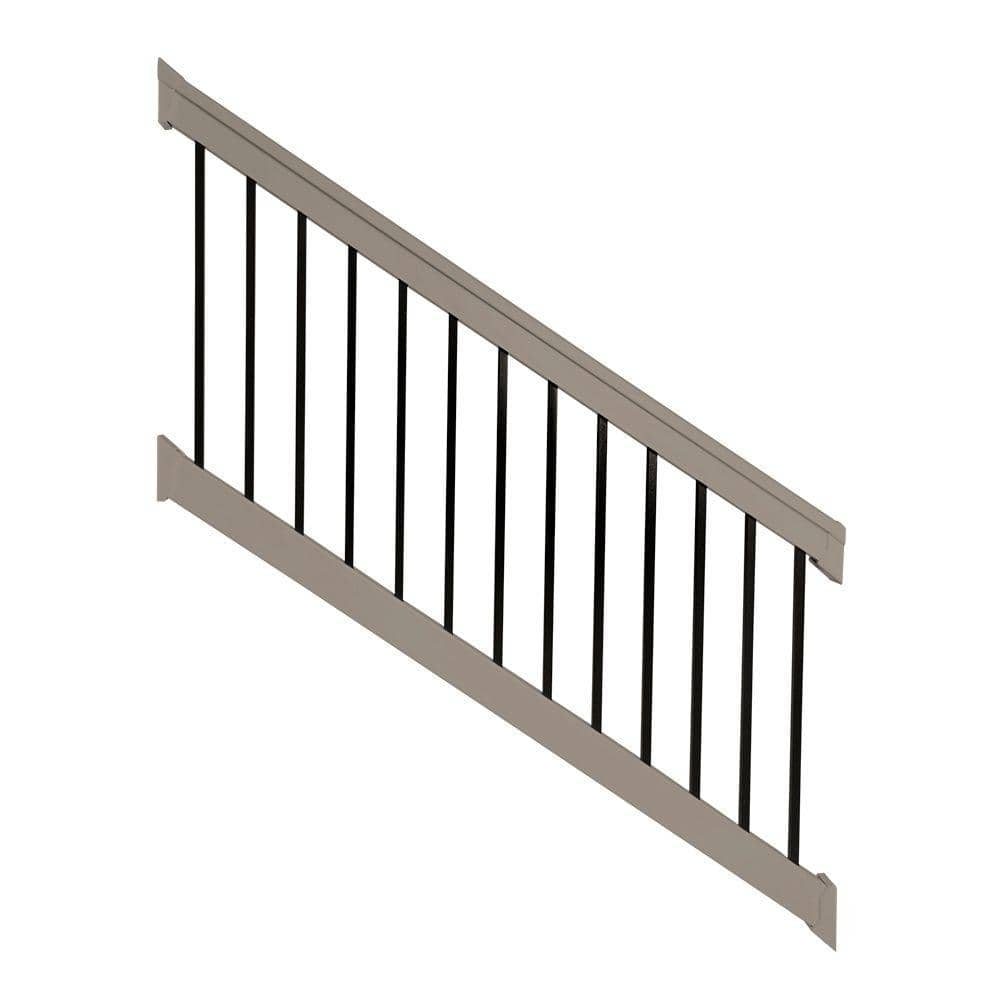 Weatherables Vilano 3 ft. x H 6 ft. W Vinyl Khaki Stair Railing Kit WKR ...