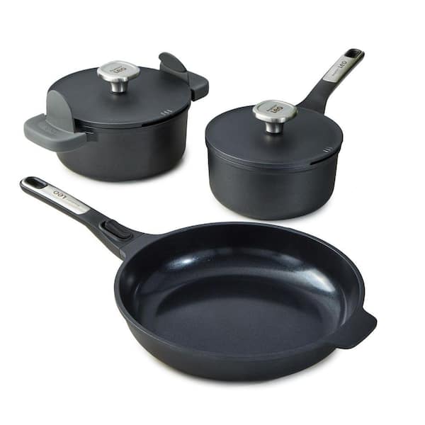 BergHOFF Leo Phantom 5-Piece Nonstick Ceramic Cookware Set, Recycled