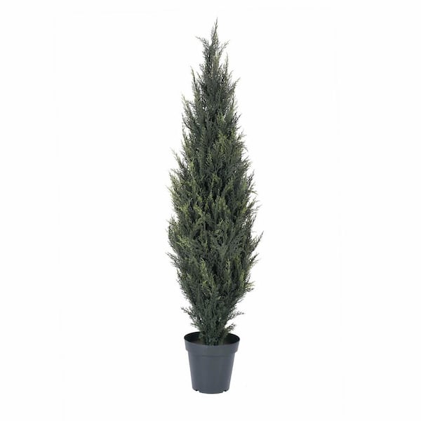 Vickerman 5 ft. Green Artificial Pond Cypress Cedar Everyday Tree in 2 Tone Green Pot