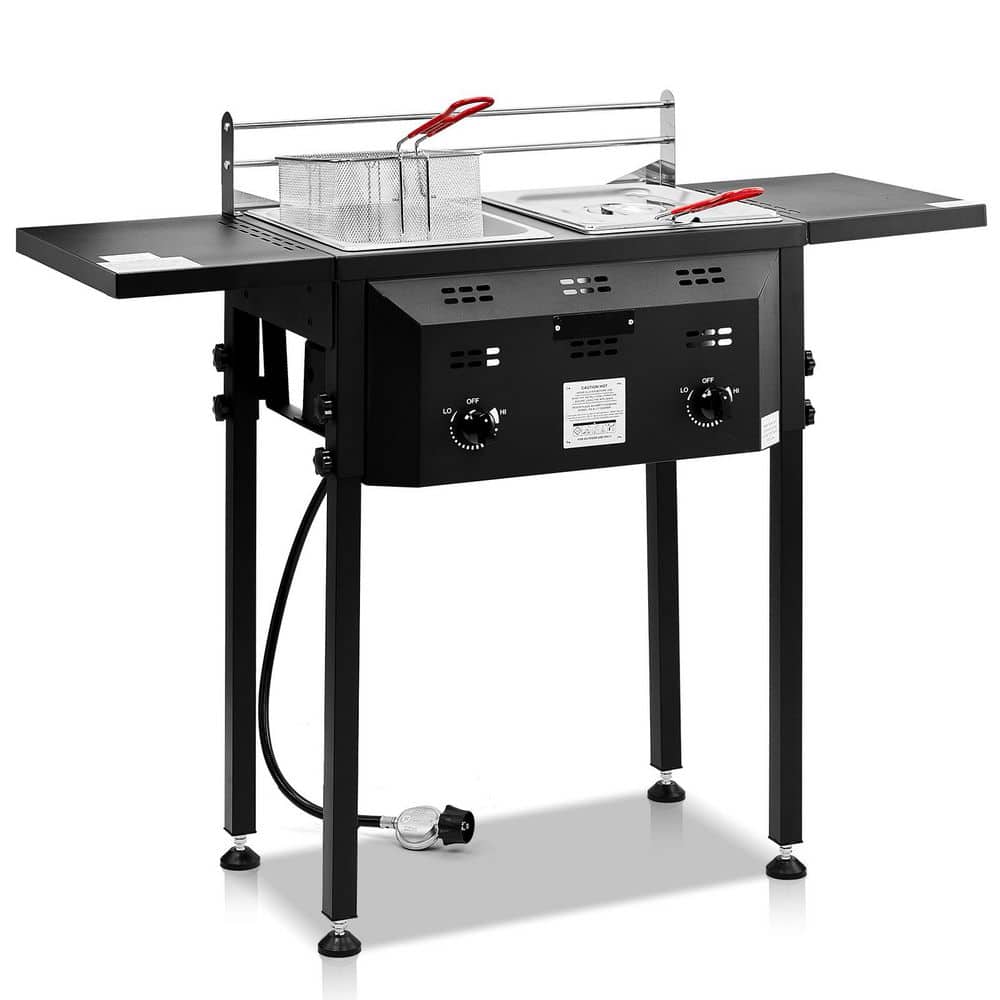 16 qt. Outdoor Deep Fryer in Black with Dual 8QT Stainless Steel Tank and Basket price history on PriceWatchPro
