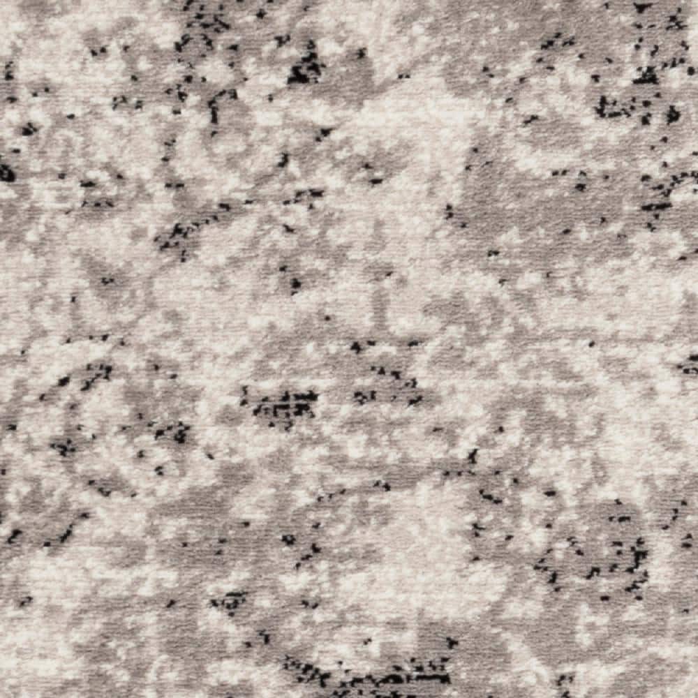 Skyler 2' x 6' Grey/Ivory Abstract Synthetic Runner Rug