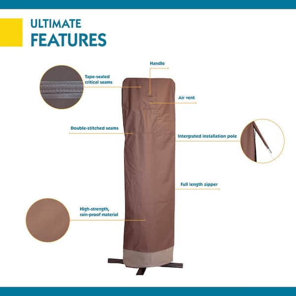 duck covers ultimate offset patio umbrella cover with installation pole Duck Covers Ultimate 101 in. Patio Offset Umbrella Cover with Integrated Installation Pole