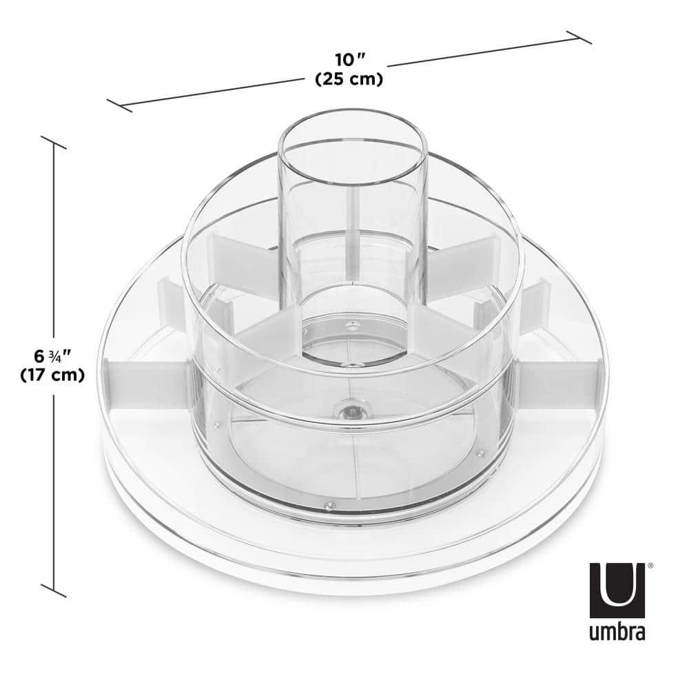 Clear Acrylic Rotating Makeup Organizer with Dividers