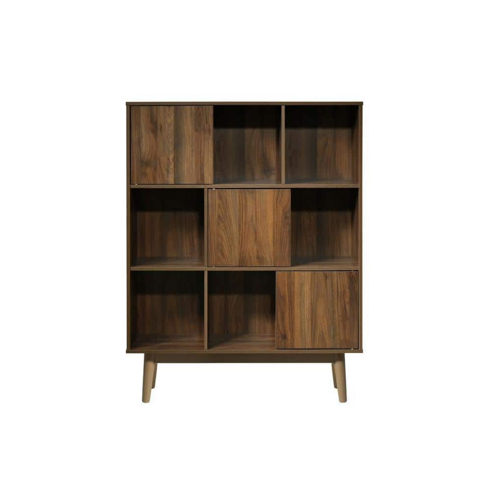 4d Concepts Montery Midcentury 44.8 In. Walnut Wood 6-shelf Bookcase 