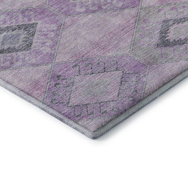 Mayfield Premium Machine Washable Abstract AMF1857 Lavender 5 ft. x 7 ft. 6 in. Area Rug