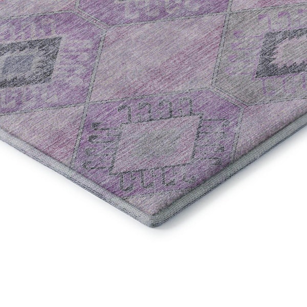 Mayfield Premium Machine Washable Abstract AMF1857 Lavender 9 ft. x 12 ft. Area Rug