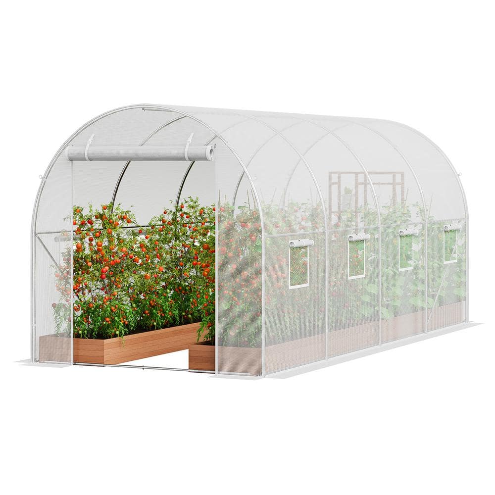 Walk-in Tunnel Greenhouse, 14. 6 x 6. 4 x 6. 3 ft. Hoop House Greenhouse Tunnel, Plant Hot House Galvanized Steel Frame price history on PriceWatchPro