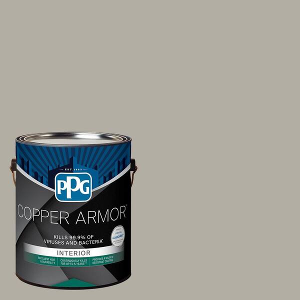 COPPER ARMOR 1 gal. PPG0999-3 Boulder Creek Eggshell Antiviral and Antibacterial Interior Paint with Primer