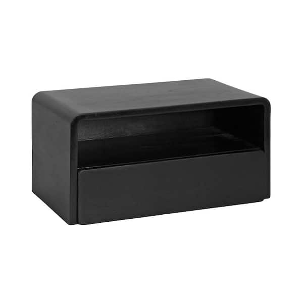 Kate and Laurel Kato 18 in. Black Rectangle Solid Wood End Table