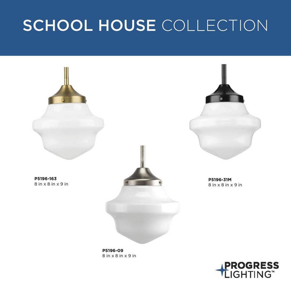 Brushed Nickel Mini Pendant with White Opal Glass Shade
