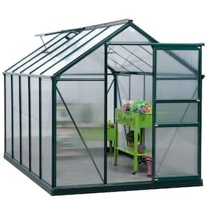 123 in. x 74.4 in. x 86.4 in. Metal Polycarbonate Walk-In Greenhouse with Roof Window and Door