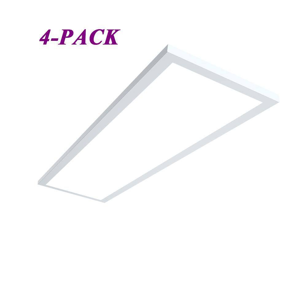 1 ft. x 4 ft. 5500 LM White Integrated LED Panel Light Flush Mount Ceiling Fixture 3CCT Dimmable (4-Pack) price history on PriceWatchPro