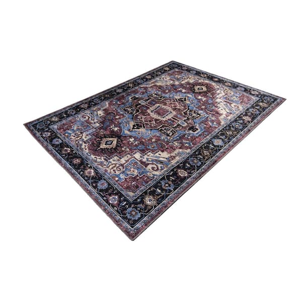 Tess Multicolor Traditional Washable 5 ft. x 7 ft. Area Rug