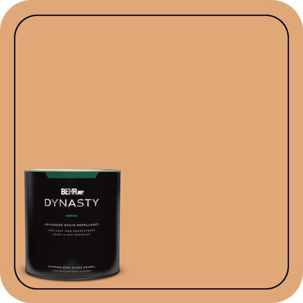 BEHR DYNASTY 1 qt. #280D-4 Caramel Sundae Semi-Gloss Enamel Interior Stain-Blocking Paint and Primer
