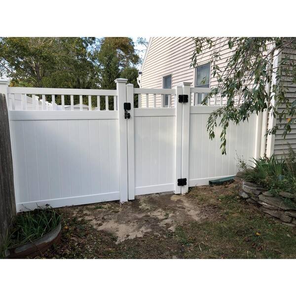 Weatherables Mason 3.7 ft. W x 7 ft. H White Vinyl Privacy Fence Gate Kit