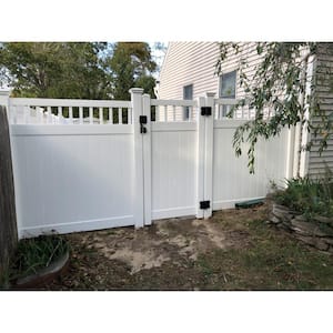 Mason 3.7 ft. W x 7 ft. H White Vinyl Privacy Fence Gate Kit
