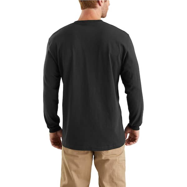 Carhartt Men's Regular Medium Black Cotton Long-Sleeve T-Shirt K231-BLK -  The Home Depot