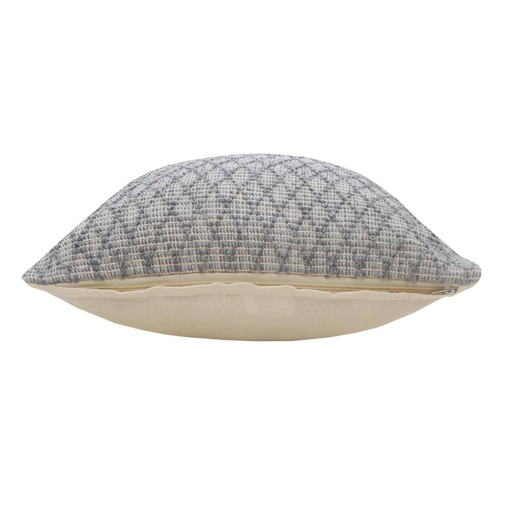 Modern Traditional Diamond Geometric 20" Square Throw Pillow - Gray