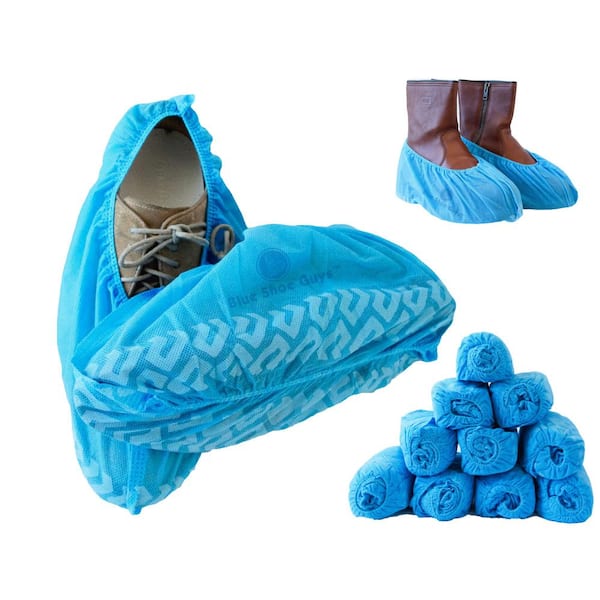 Blue Shoe Guys Premium Disposable Boot and Shoe Covers, Water Resistant, Non-Slip, Recyclable 1 Size Fits Most