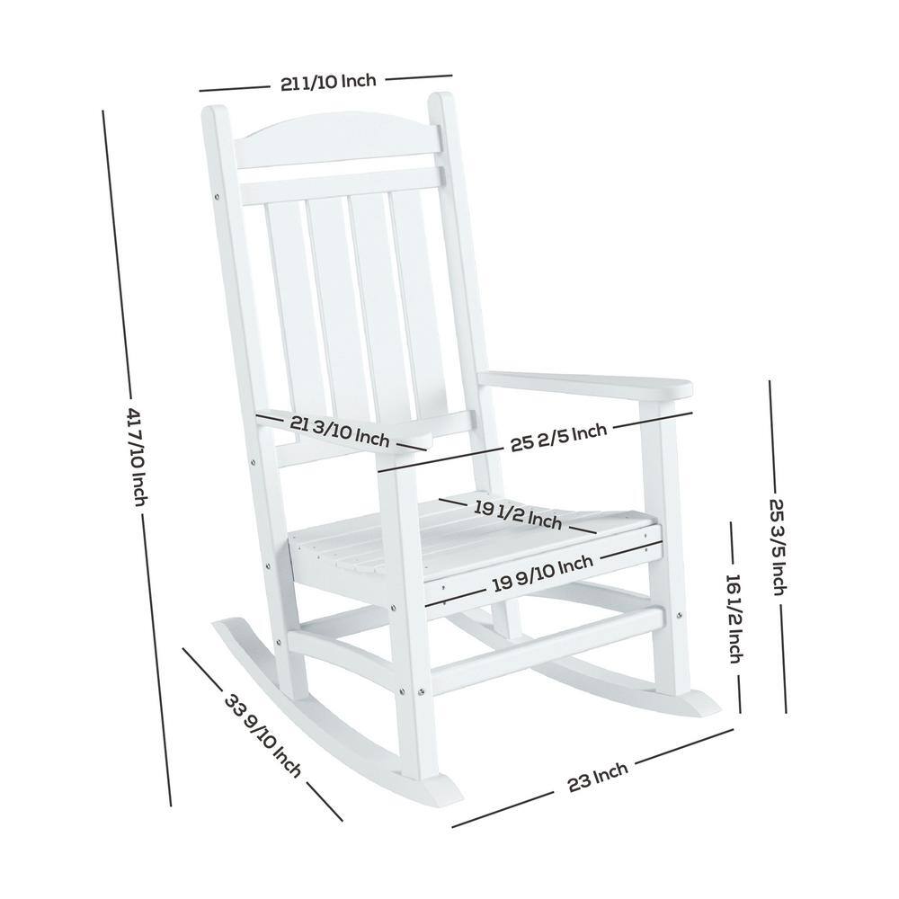 Laguna Traditional Dark Green Poly HDPE Rocking Chair with Arms