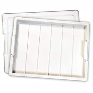 White 2-Piece Plastic Organizer Tray with Lid
