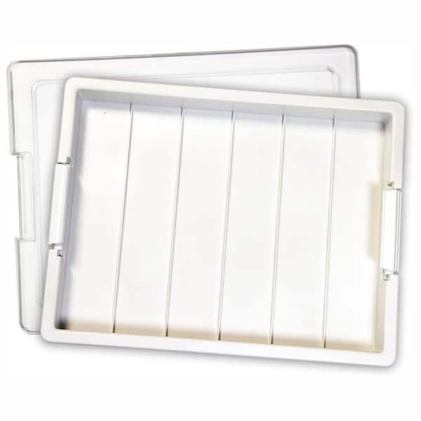 BEAD STORAGE SOLUTIONS White 2-Piece Plastic Organizer Tray with