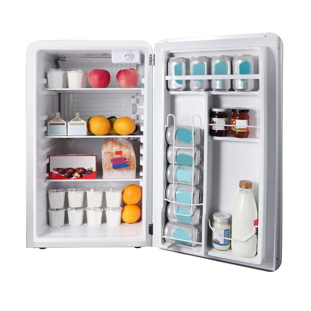 Compact Gray and Black Portable Car Refrigerator with Smart Features
