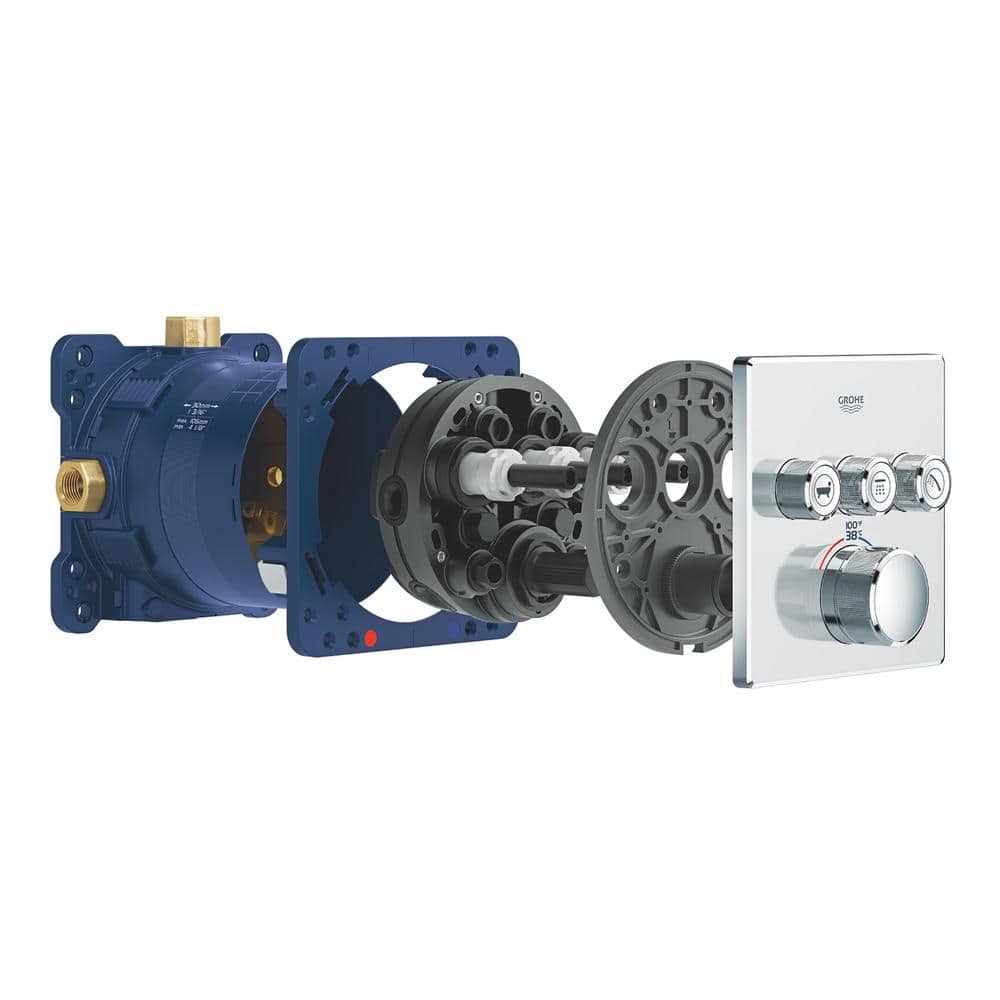 Grohtherm SmartControl Black Wall-Mounted Thermostatic Trim