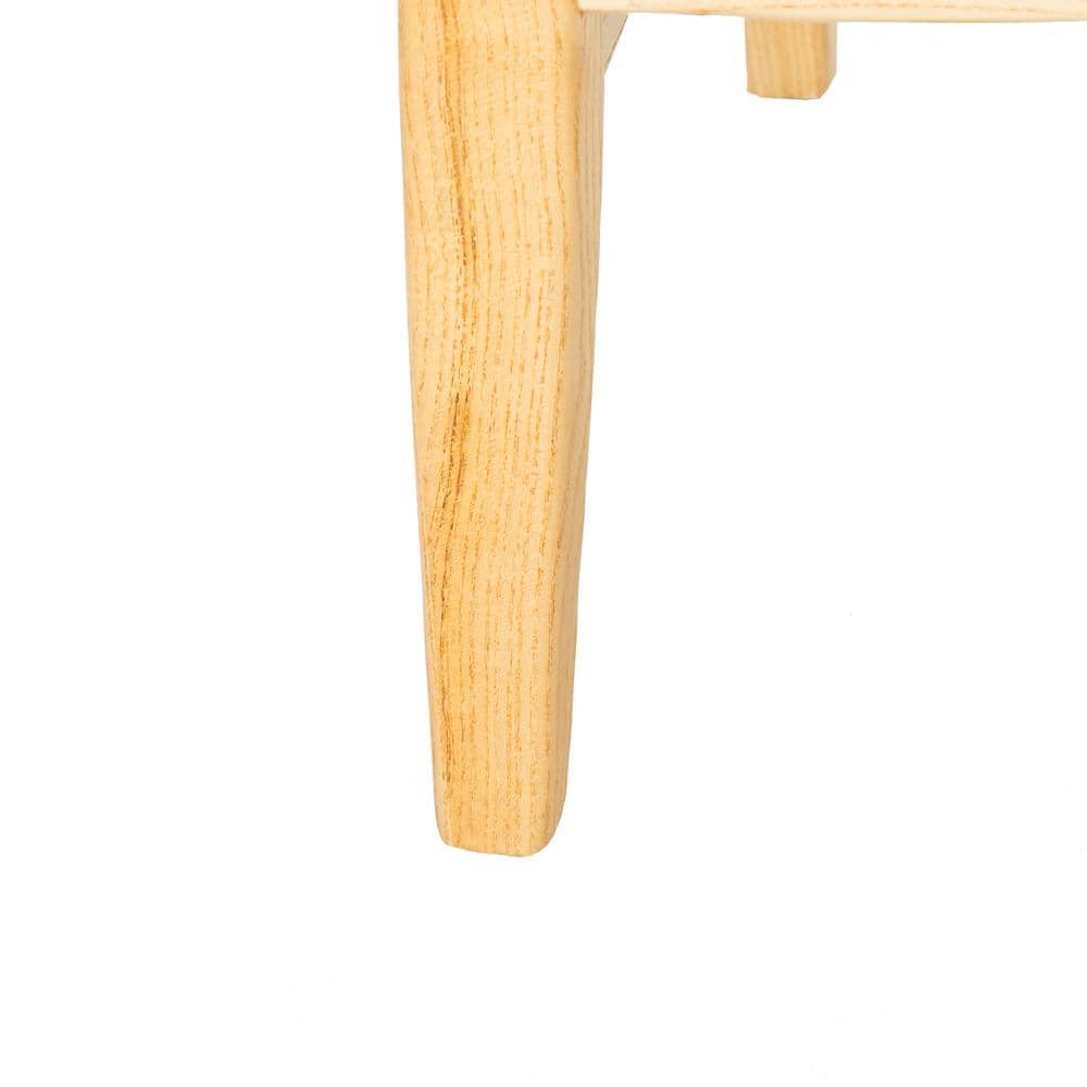 Tarly Beige Natural Elm Wood Transitional Arm Chair