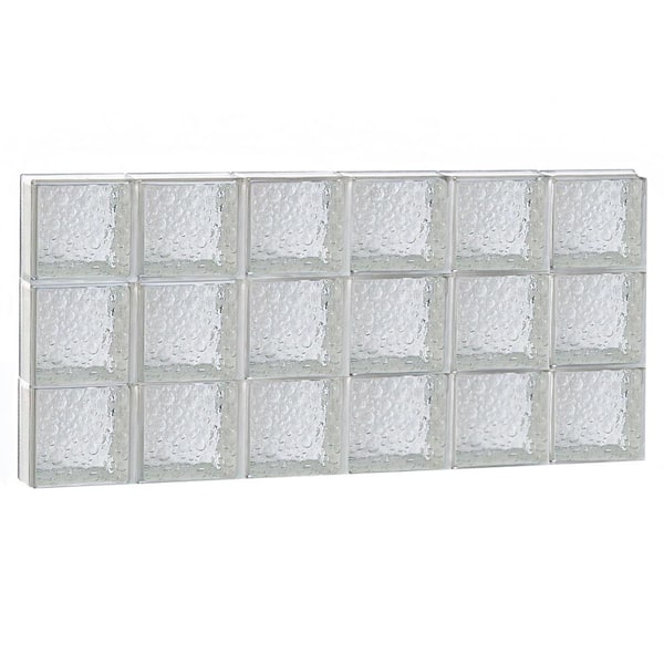 Clearly Secure 45 in. x 22.5 in. x 3.125 in. Metric Series Savona Pattern Frameless Non-Vented Glass Block Window