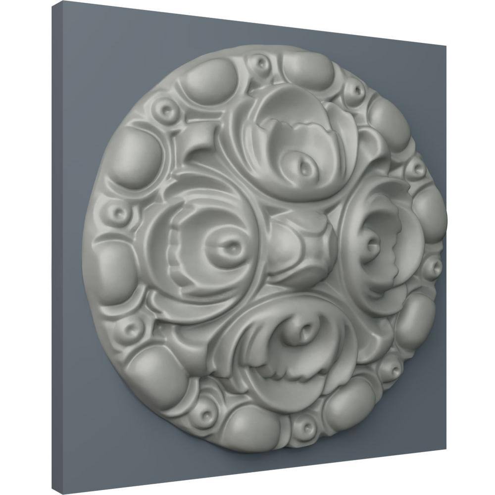 Norfolk White Urethane Round Rosette Applique