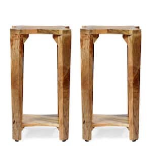 Gilliland 13 in. Natural 24 in. Square Wood End Table 2-Pieces
