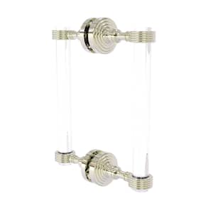 Pacific Grove 8 in. Back to Back Shower Door Pull with Groovy Accents in Polished Nickel