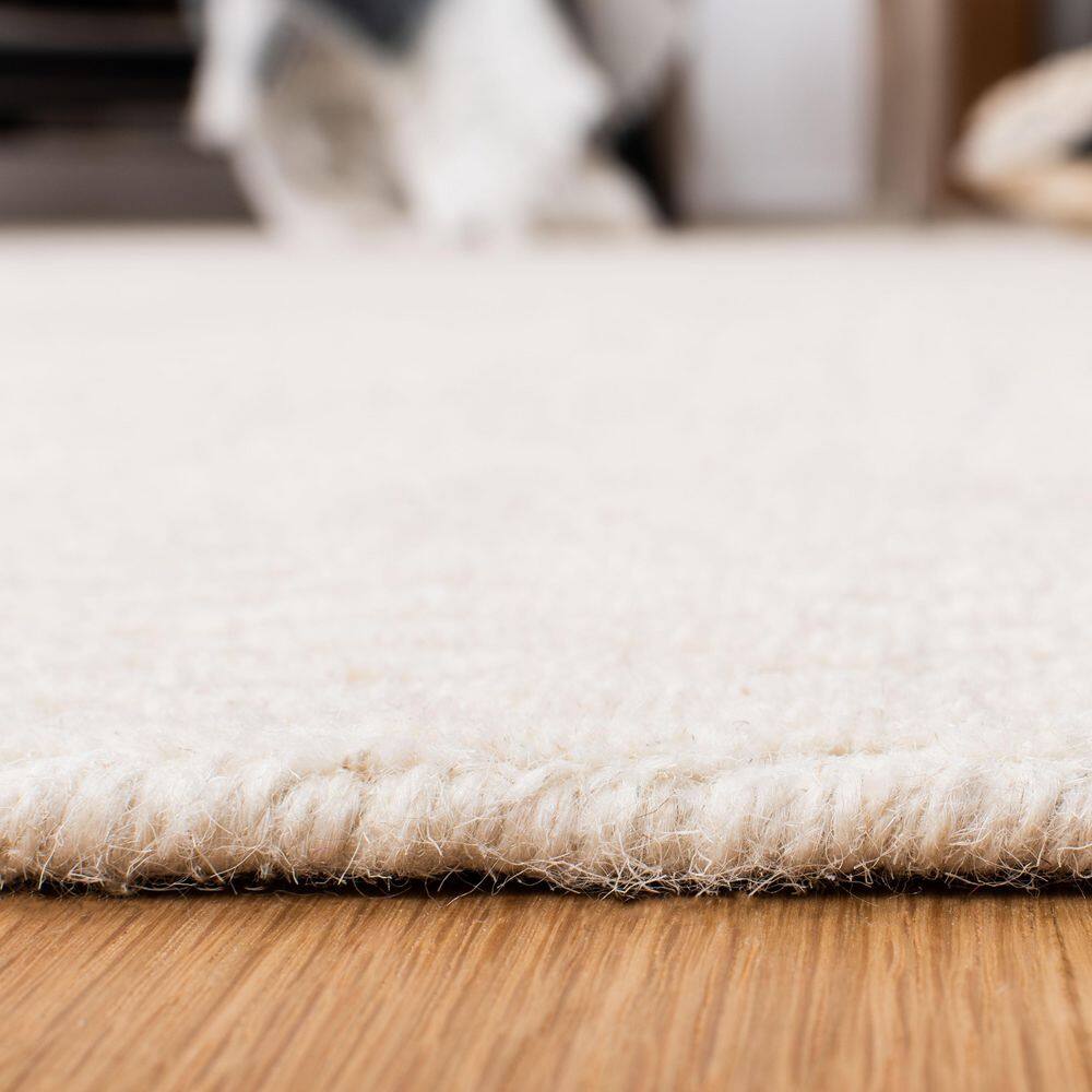 Beige Hand-Knotted Wool Rectangular 8' x 10' Area Rug