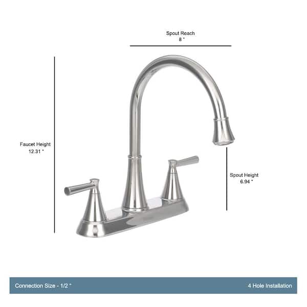 Cantara High-Arc 2-Handle Standard Kitchen Faucet with Side Sprayer in Polished Chrome Cantara High-Arc 2-Handle Standard Kitchen Faucet with Side Sprayer in Polished Chrome