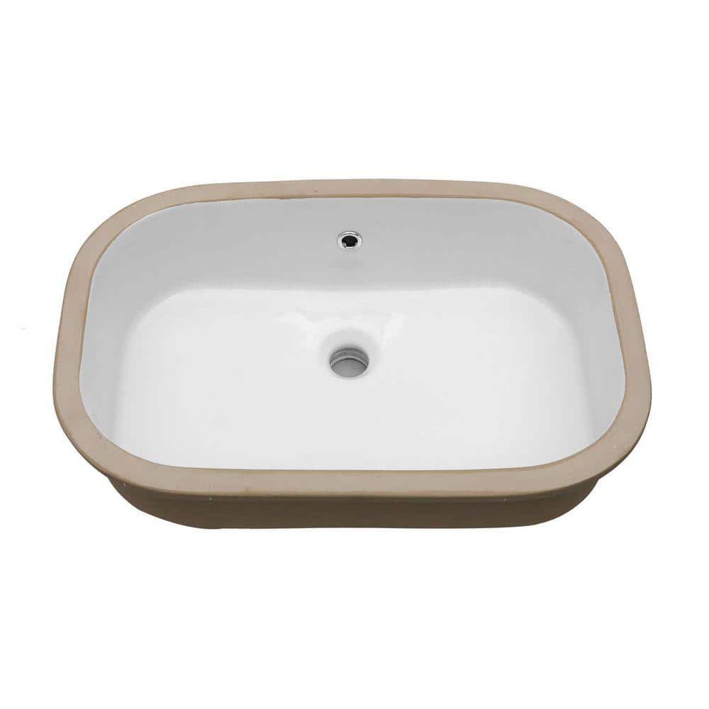Qidian 22 in. Ceramic Rectangular Undermount Bathroom Sink in