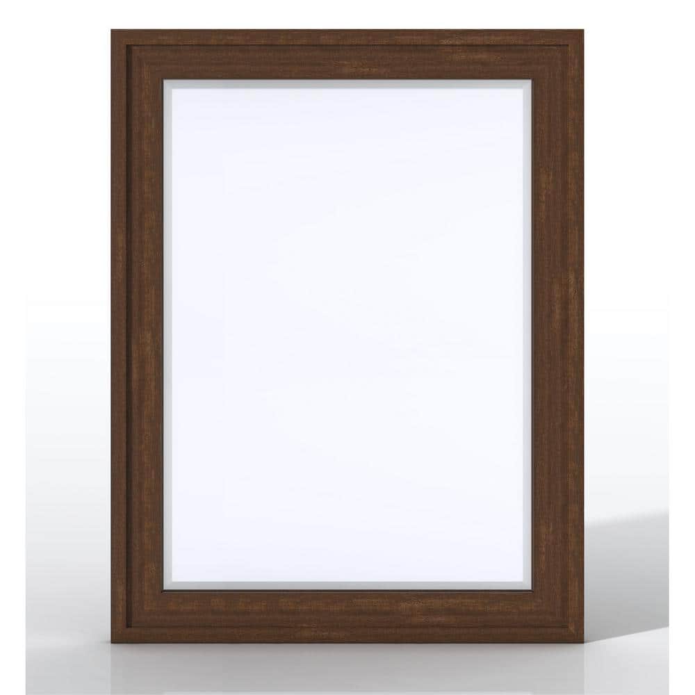 Elegant Addison Mid-Century Acacia 30"x39" Rectangular Wall Mirror