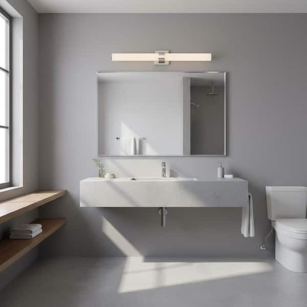 Aiden 53.00-Watt Integrated Led Polished Nickel Integrated Led Bath Light