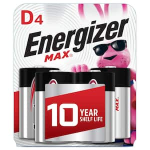 MAX D Batteries (4-Pack), D Cell Alkaline Batteries