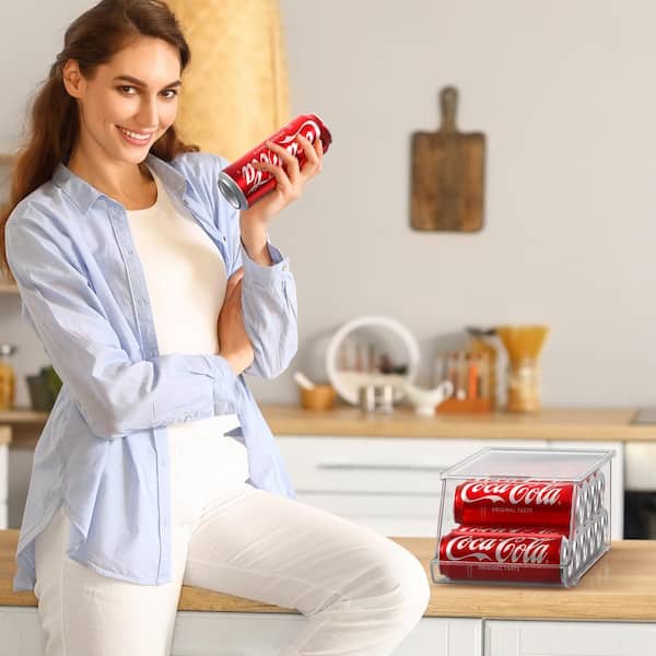 Sorbus 2 Pack Clear Stackable Skinny Soda Can Organizer and