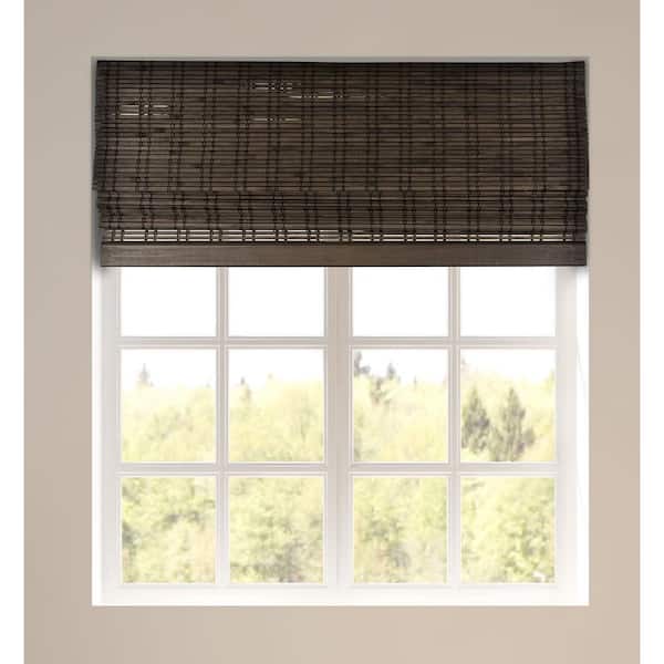 Arlo Blinds Dali Walnut Cordless Light Filtering Bamboo Woven Roman Shade 35 In W X 74 L 04cbr350740 Arlo Blinds Dali Walnut Cordless Light, Arlo Light Filtering Roman Shades