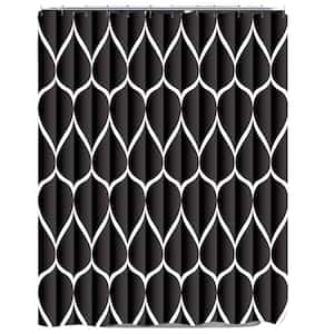 Waterproof 72 in. W x 72 in. L Quick-Drying Polyester Shower Curtain in Black