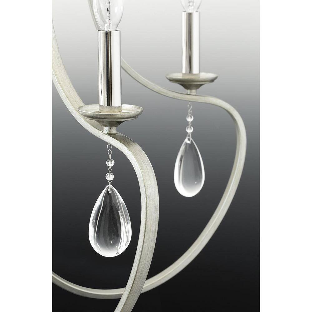 Antique Bronze Nine-Light Crystal Chandelier with Teardrop Accents