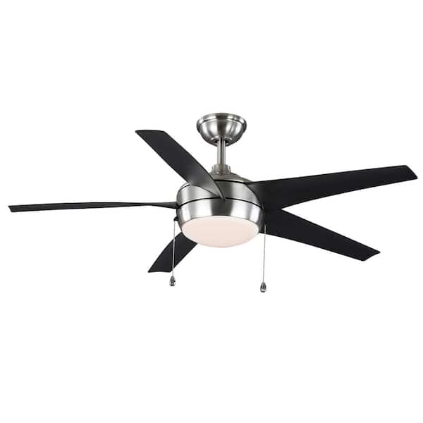 PRIVATE BRAND UNBRANDED Windward 52 in. Indoor Brushed Nickel Ceiling Fan with Light